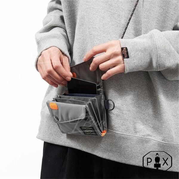 Porter-Porter PX Tanker Sling Purse (S) Silver Grey