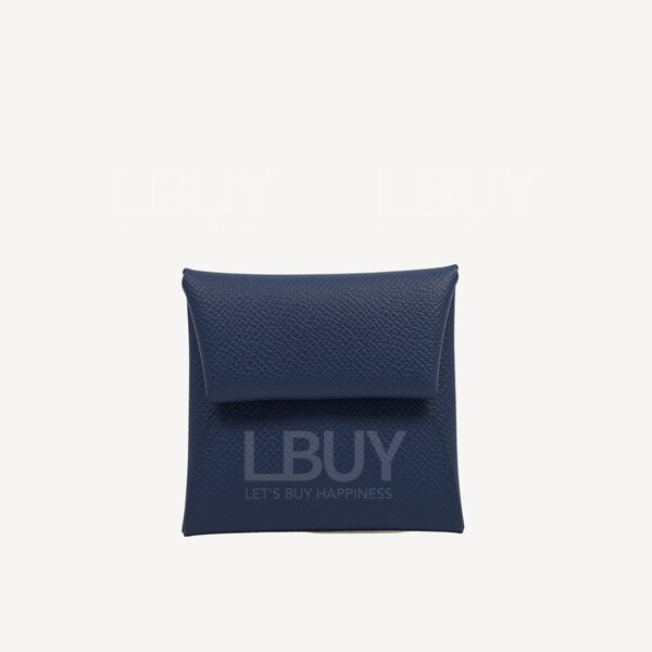 Hermès-Hermes Bastia Verso Change Purse Bleu Saphir with Vert Anglais