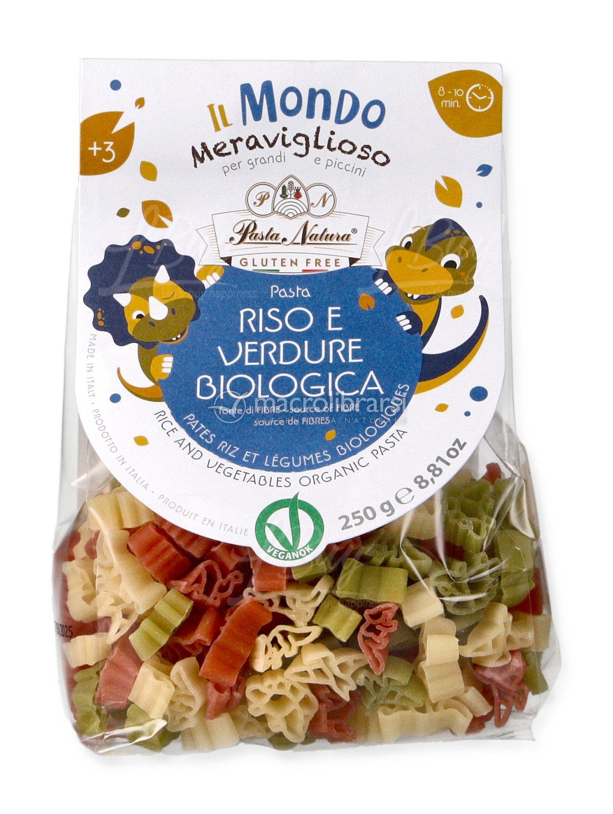 Pasta Natura Organic Gluten Free No Sugar No Salt Rice, Beetroot and Spinach Kid's Pasta 250g