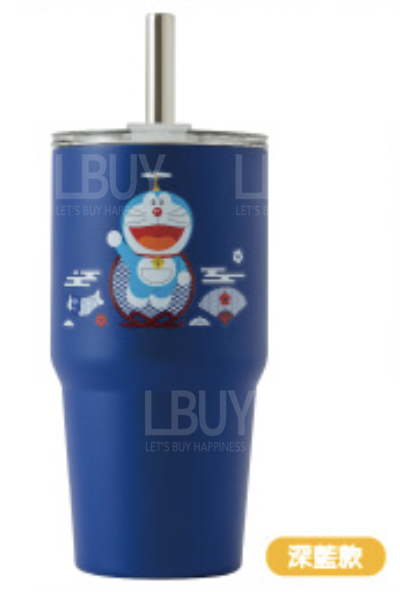 多啦A夢 限量不銹鋼冰霸杯吸管飲管組 580ml