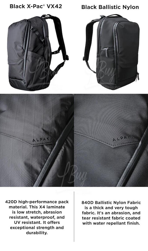 ALPAKA ALPAKA 35L Elements Travel Backpack 840D Black Ballistic Nylon