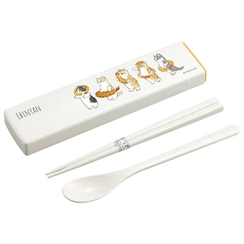Mofusand 炸虾天妇罗主题 猫猫 白色餐具套装 匙羹及筷子
