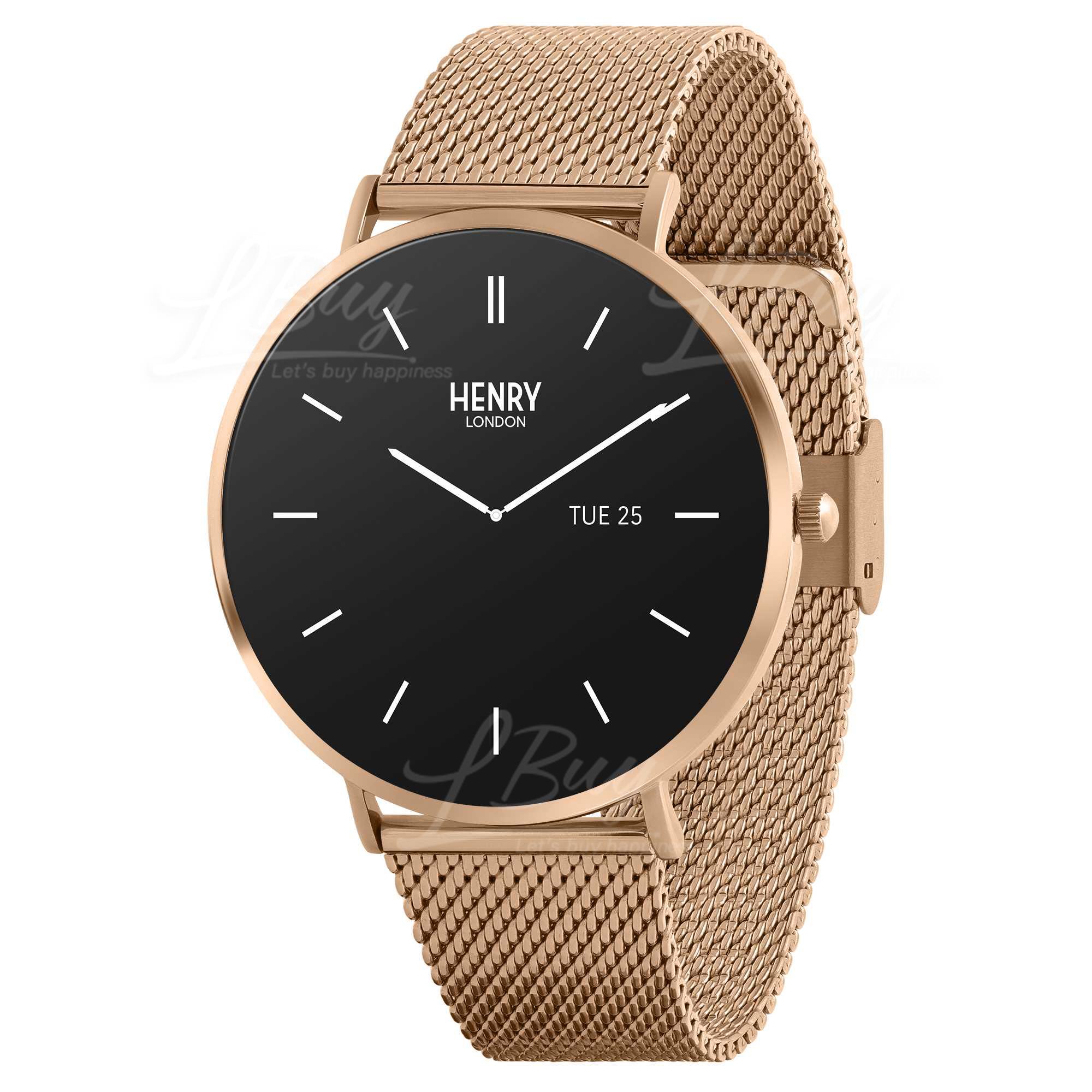 UK Henry London Elegant Smart Watch (Rose Gold and Rose Gold Mesh Belt) HLS65  001