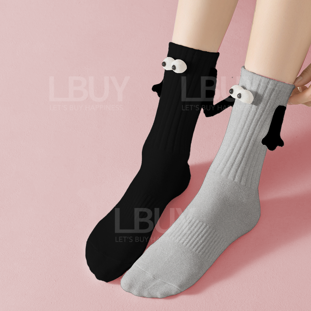 Hang Hang Magnetic Socks 2 Pairs Black & Gray