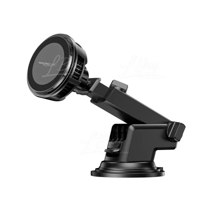 AMAZINGTHING Explorer Pro 15W磁吸車載無線充電器 內置降溫冷卻風扇 LED燈光 配備兩款支架