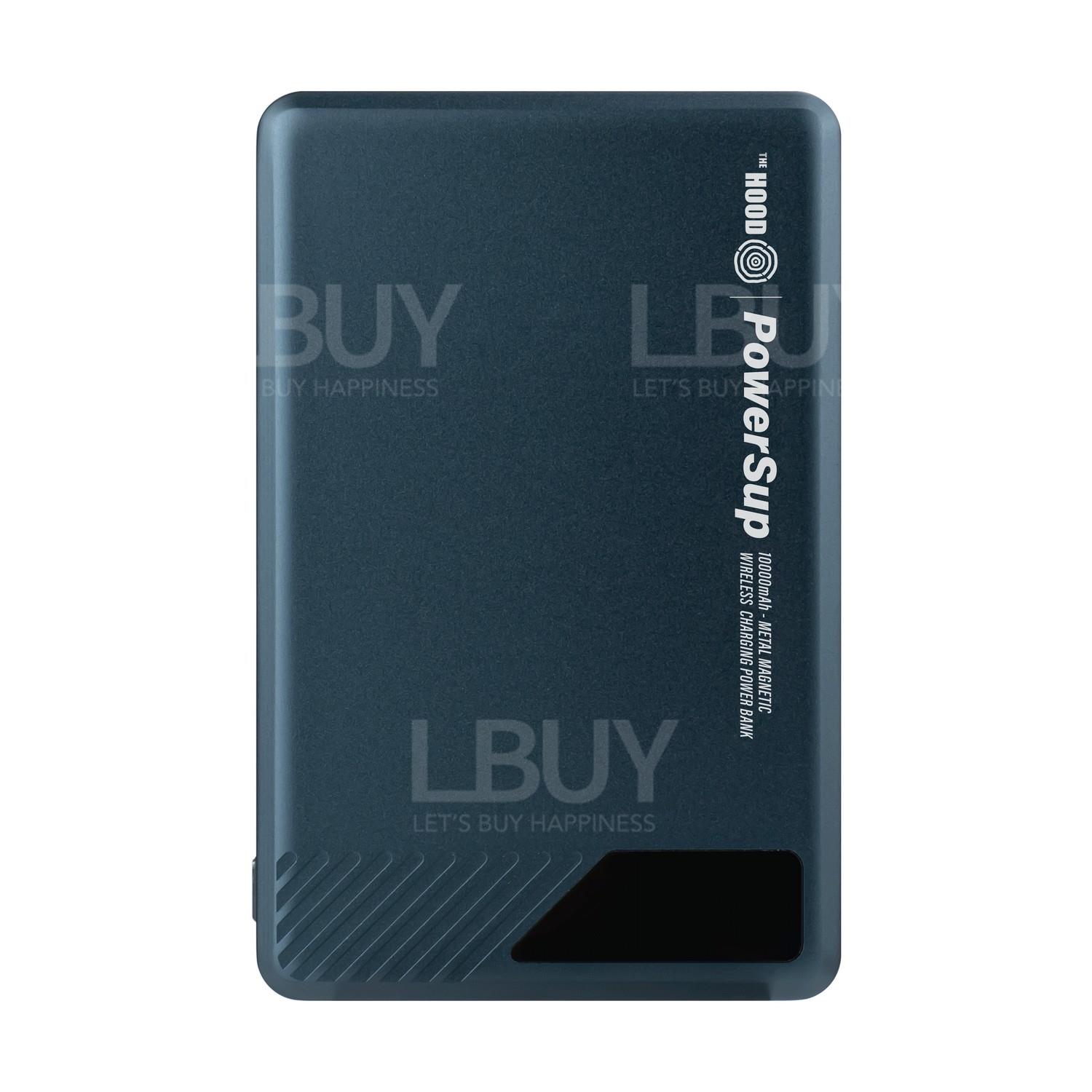 The Hood E17B PowerSup Slim Metal Wireless Power Bank(Magsafe Compatible) 10000mAh Titanium Blue