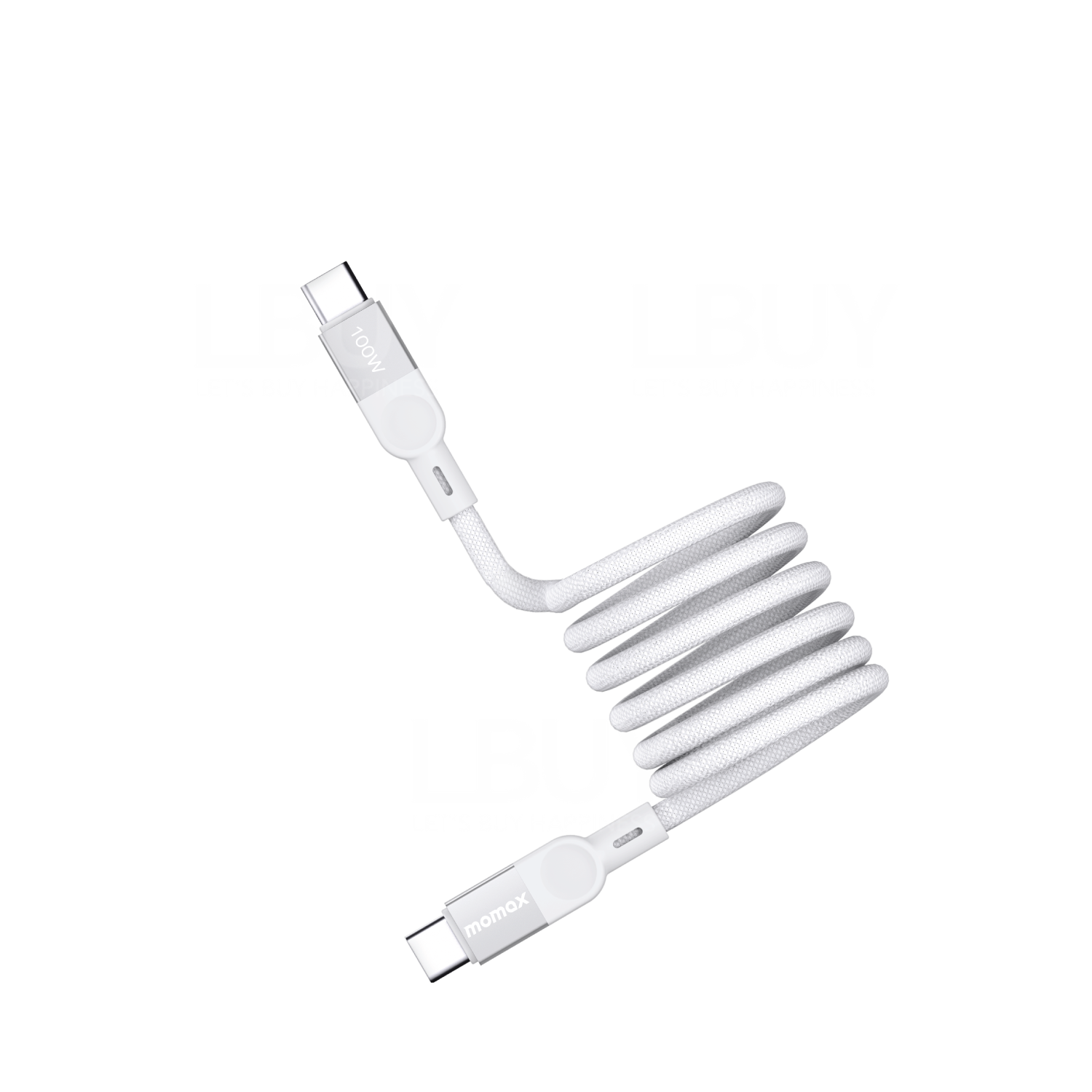 MOMAX - Mag Link 1m USB-C to USB-C 100W USB2.0 Magnetic cable White DC35L