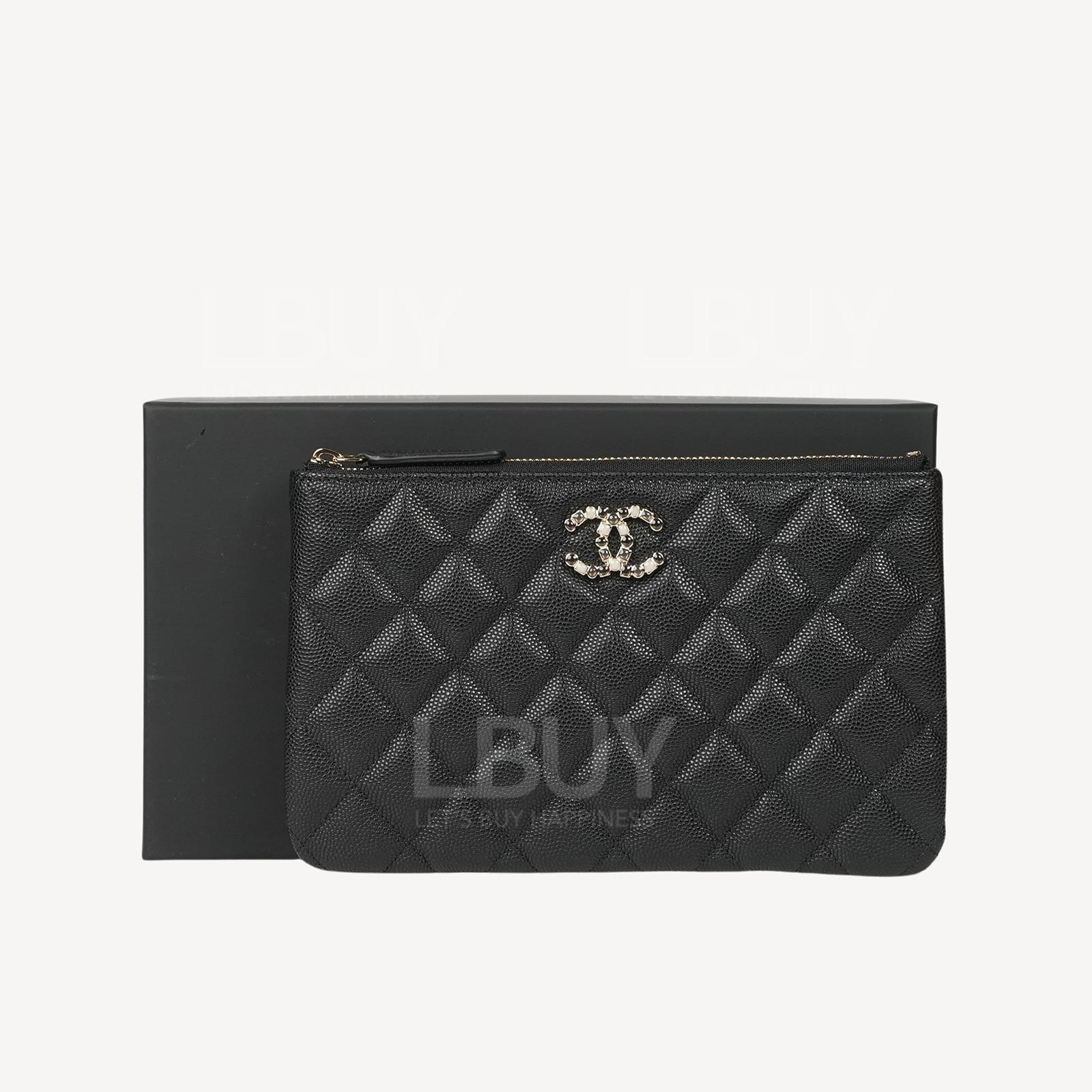 Chanel 珐琅CC Logo 拉链20cm黑色手提包 AP3611