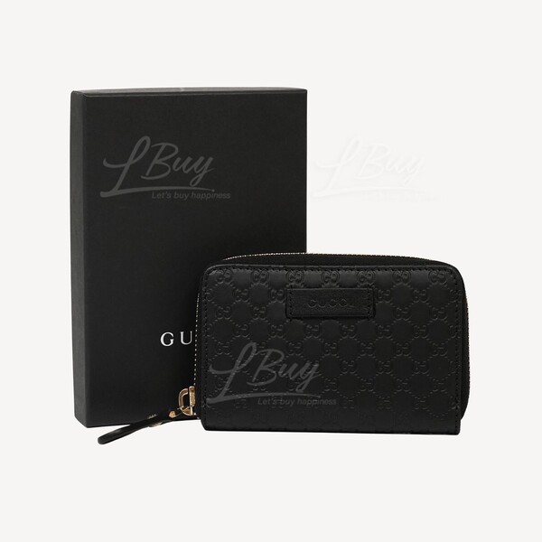 Cheapest Gucci GG black leather embossed card holder