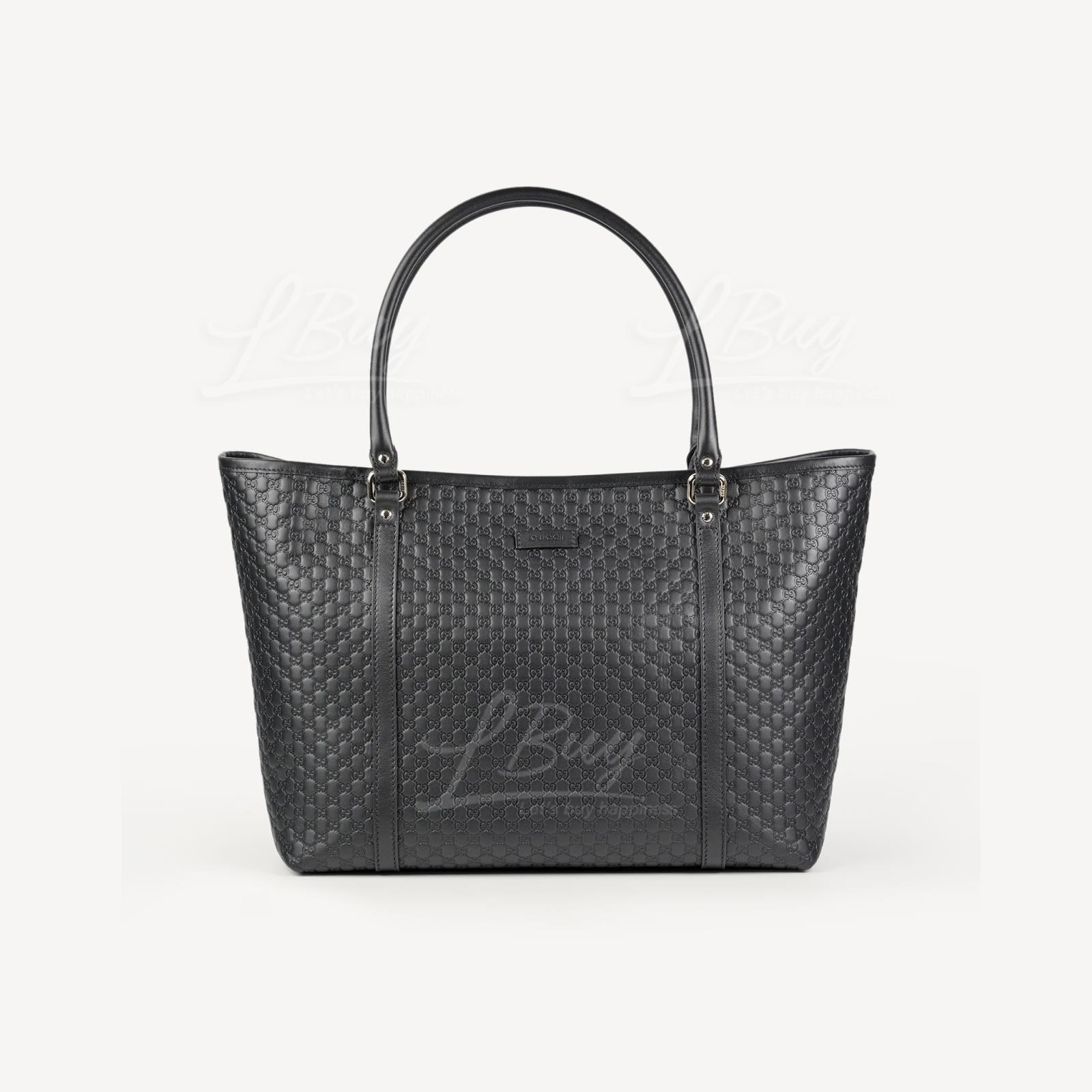 Gucci GG Logo 黑色皮革手挽袋