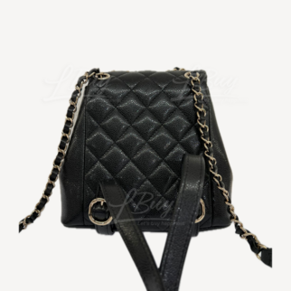 Chanel Duma Backpack 小牛皮金色CC Logo黑色細號背囊背包書包 AS3787