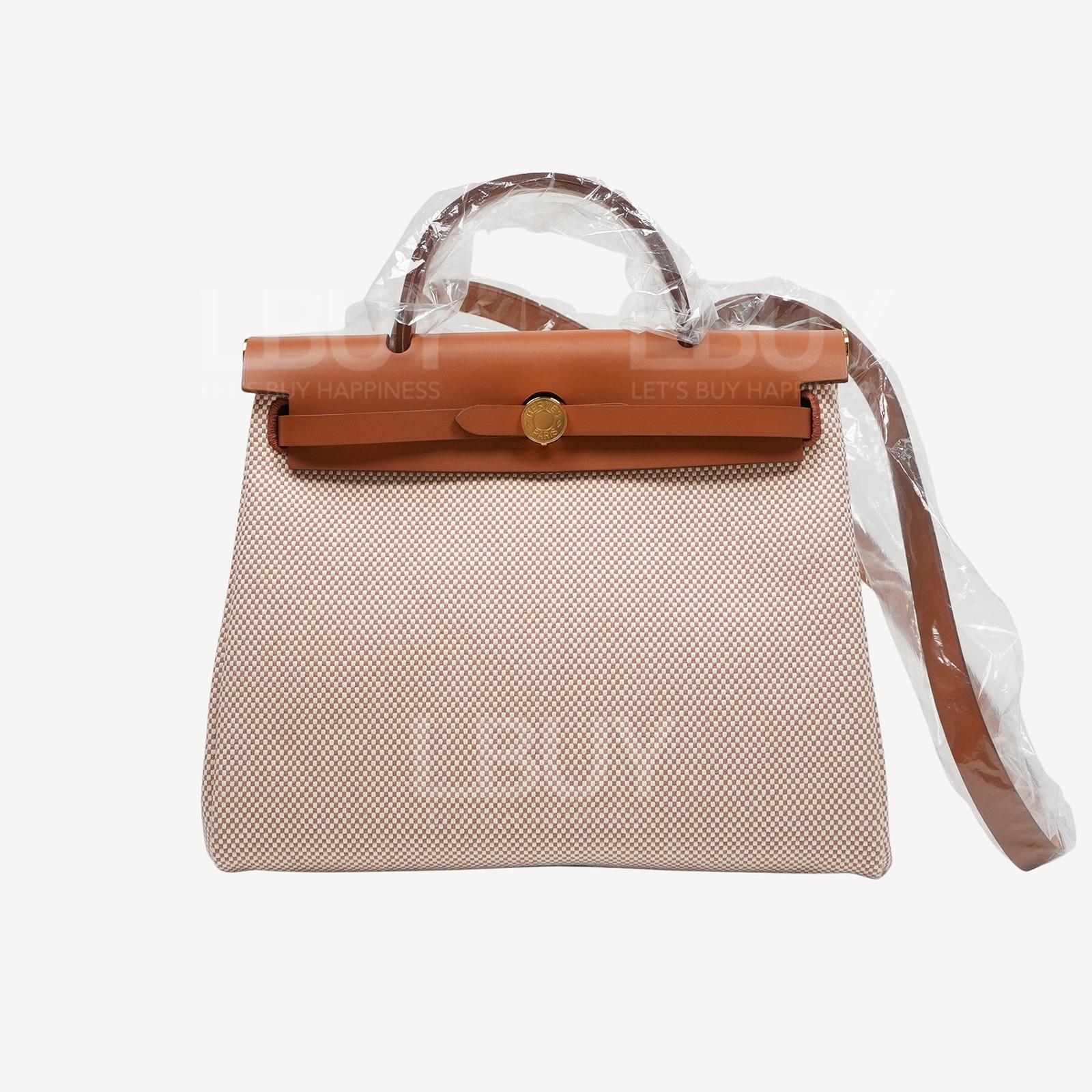 Hermes Herbag Zip 31 Bag 特别版编织格纹 本色 米色 原色 金扣