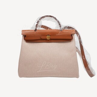 Hermes Herbag Zip 31 Bag 特別版編織格紋 本色 米色 原色 金扣