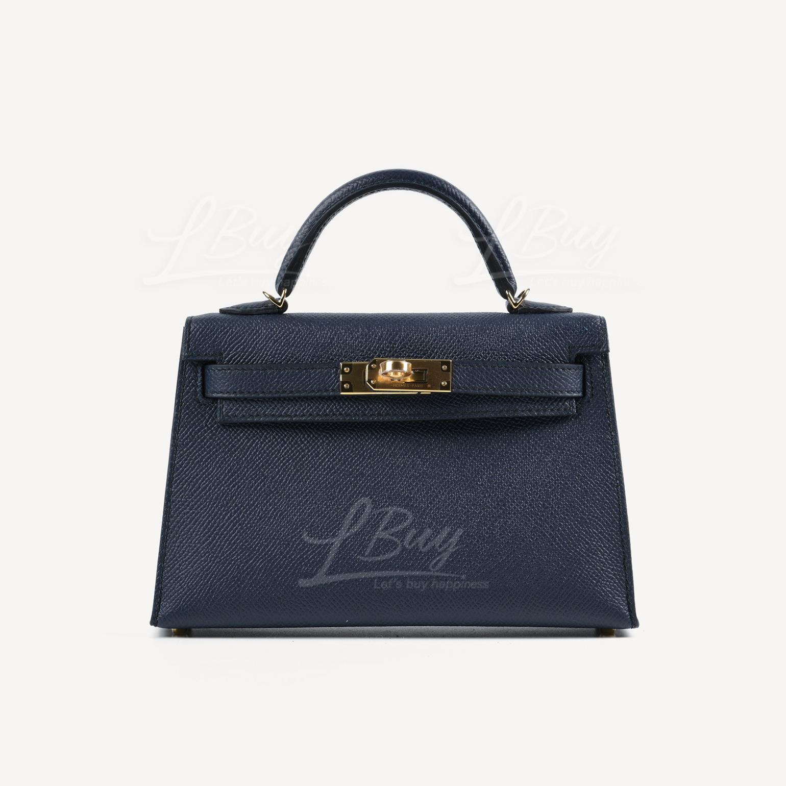 Hermes Mini Kelly II 76 Bleu Indigo ghw