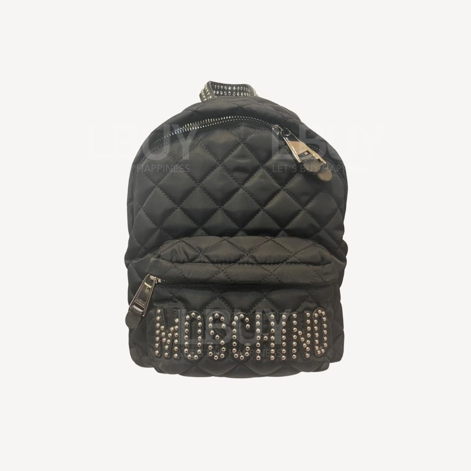 Moschino 黑色小號併銀色鈕釘背囊