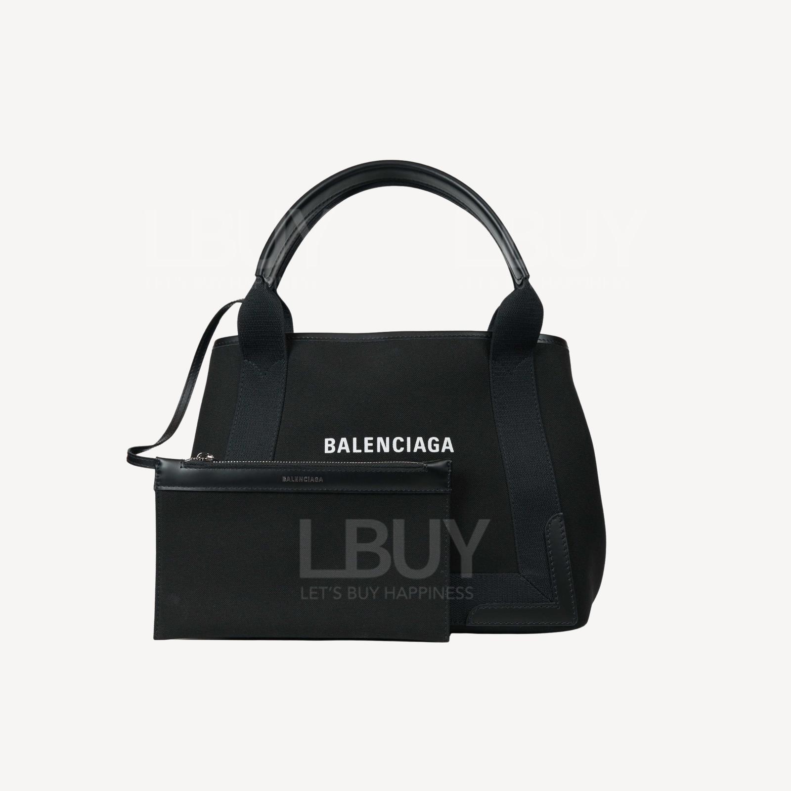 Balenciaga Navy Small Cabas 黑色手挽袋 豹紋內格