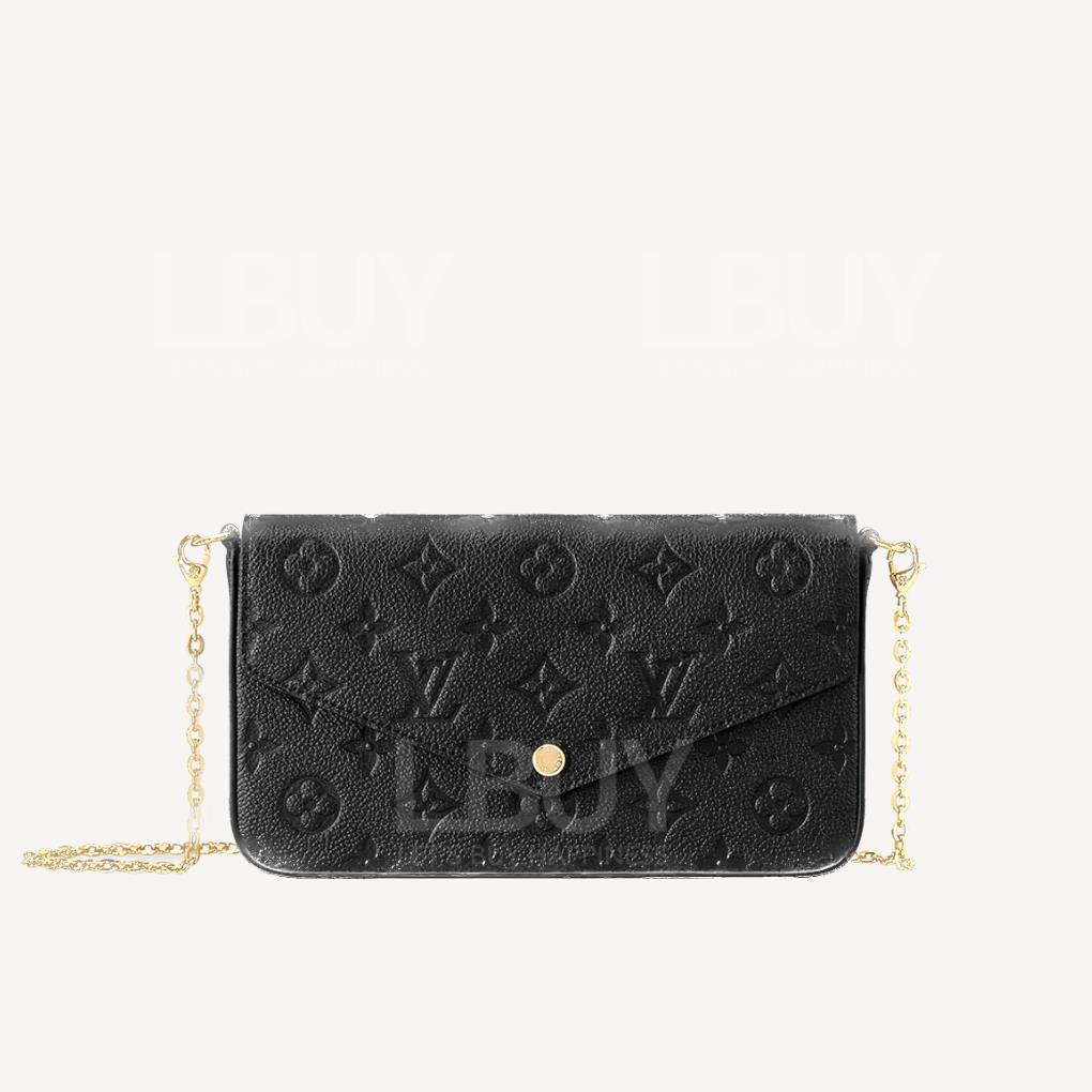 LV FÉLICIE POCHETTE 黑色Monogram Empreinte柔軟粒面壓花牛皮三合一WOC M64064