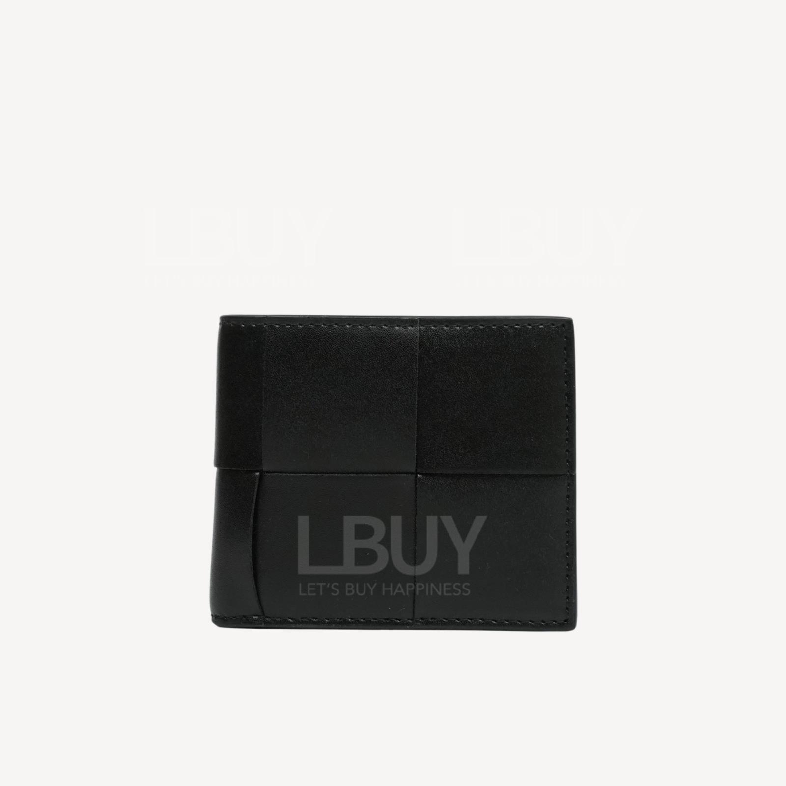 Bottega Veneta Black Big Woven Short Wallet 649603