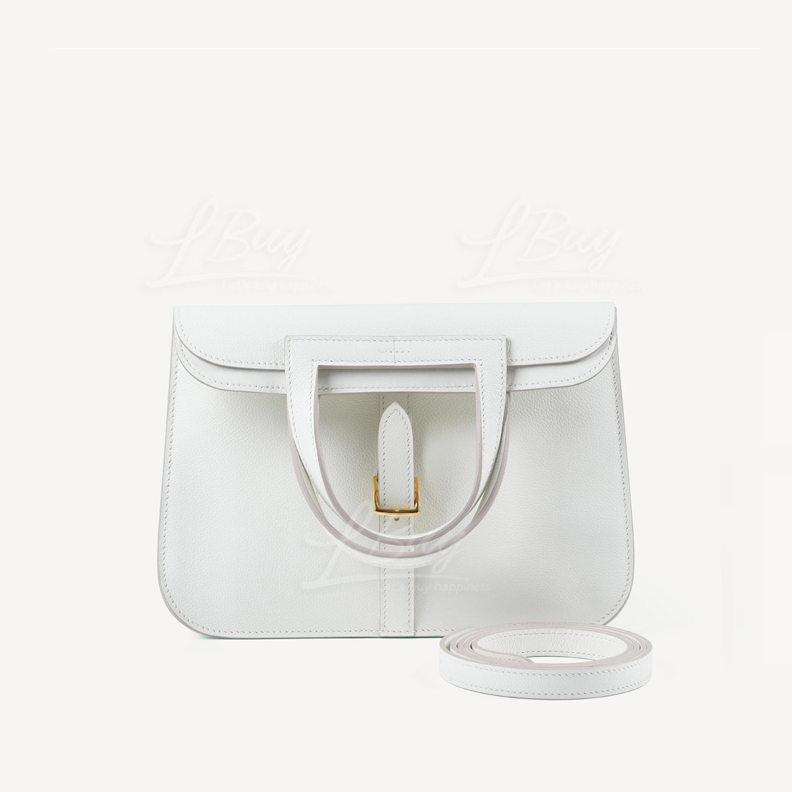 Hermes Halzan 25 Bag Blanc ghw