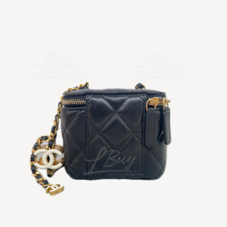 Chanel CC Adjustable Buckle Chain Strap Black Vanity Case AP3941