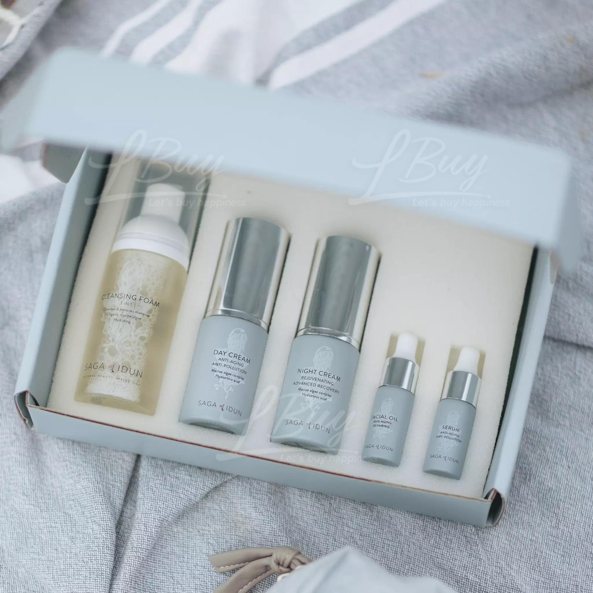 Saga of Idun 純素海藻抗老旅行裝 (5件裝:潔面泡沫50ml+日霜20ml+晚霜20ml+精華5ml+精華油5ml)