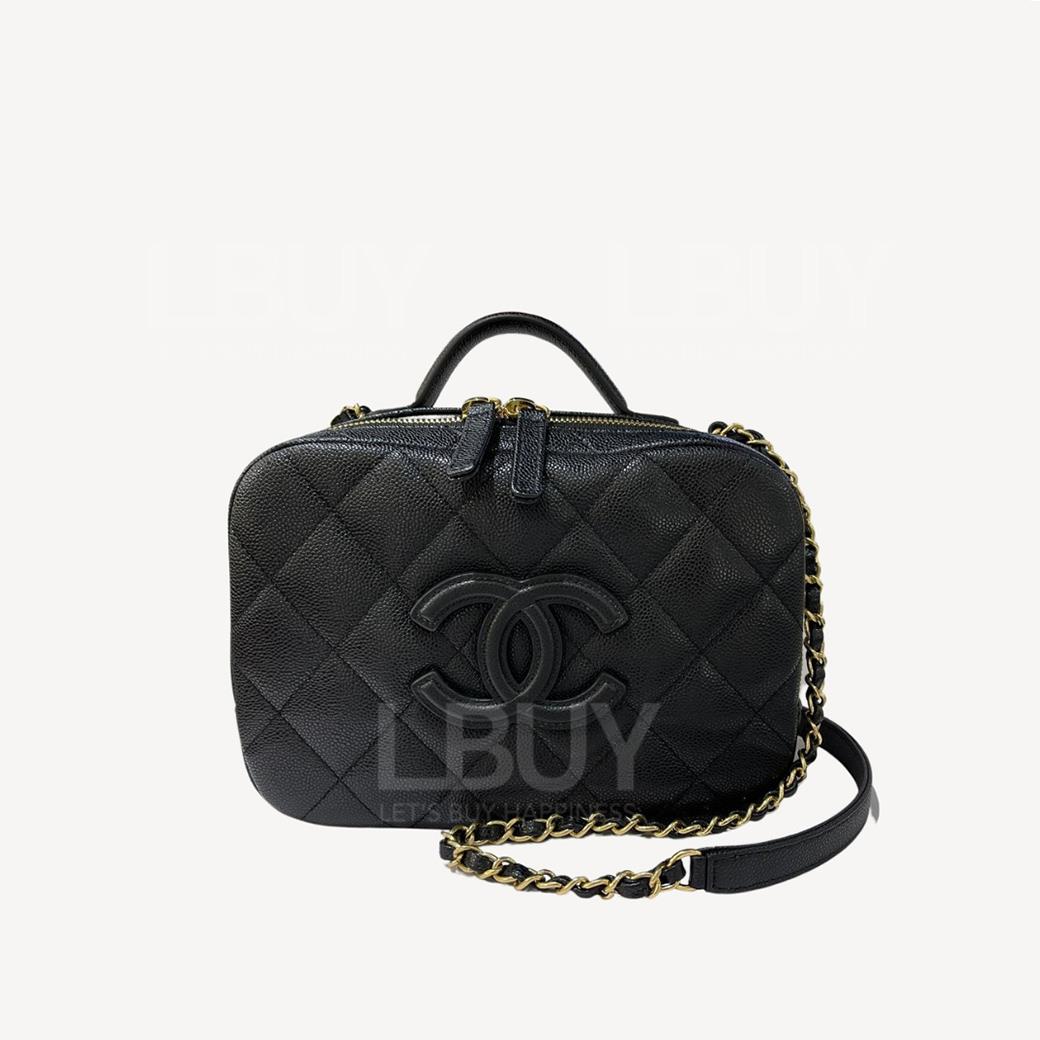 Chanel Vanity Case 黑色牛皮手袋 AS3909