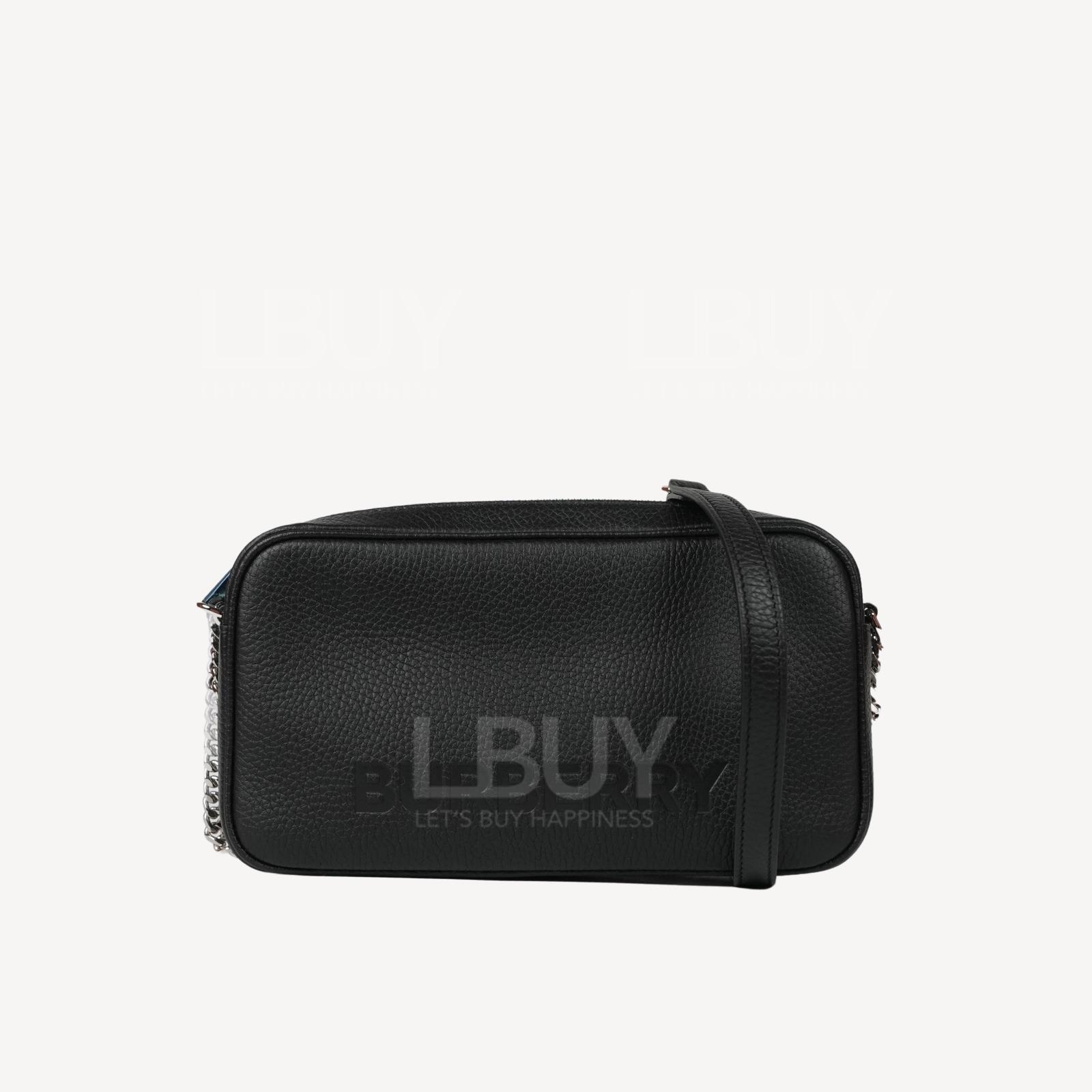 BURBERRY Elmore Logo Leather Camera Bag Shoulder Bag Black 8052848