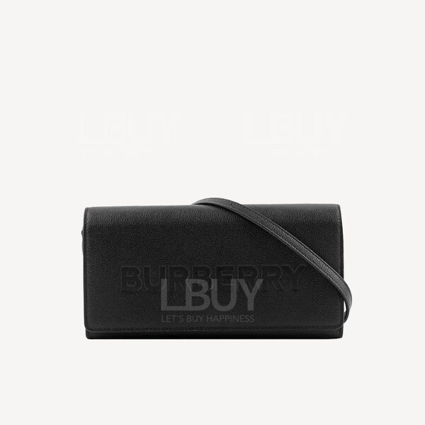 Burberry-Burberry Henley Logo Embossed Leather Mini Bag WOC Black
