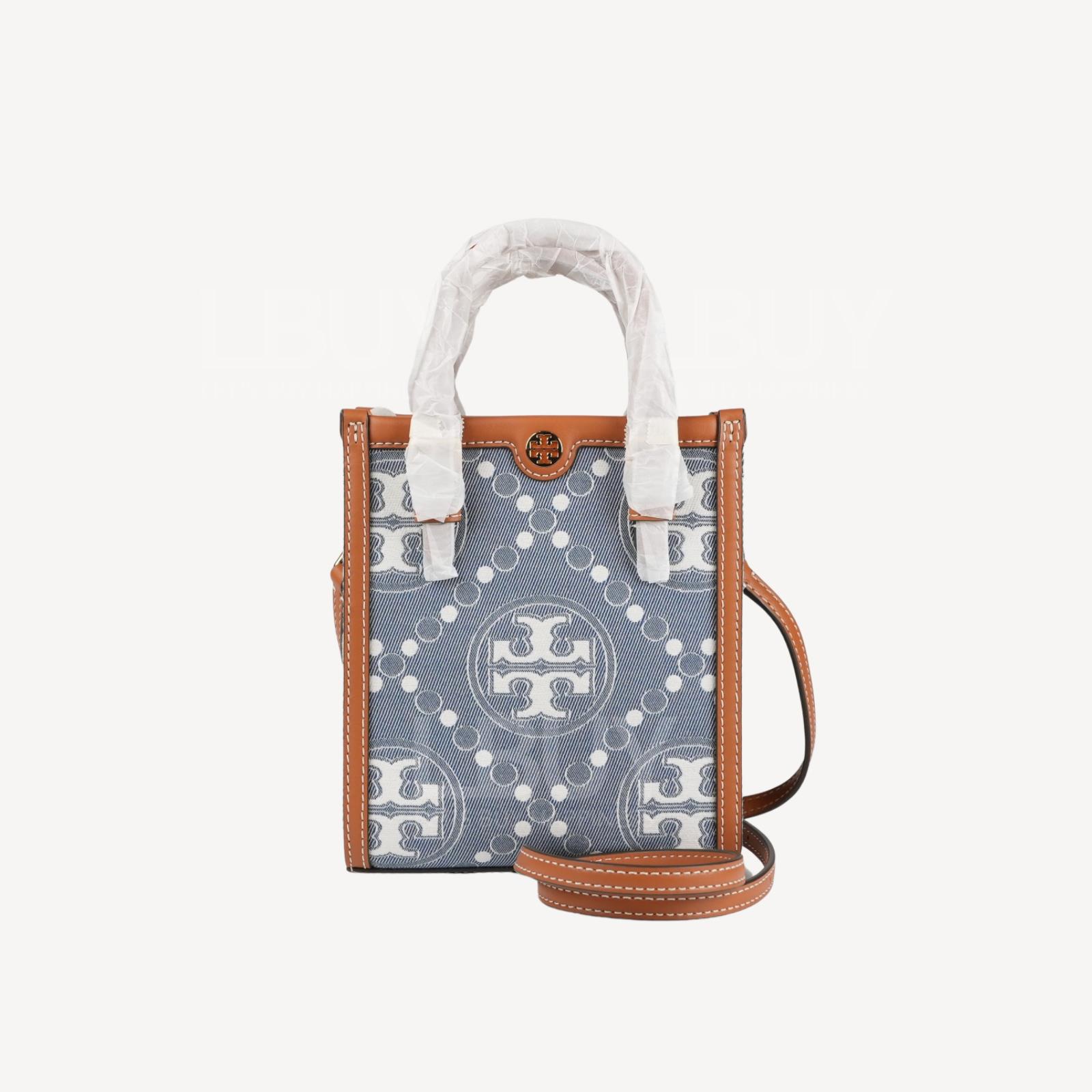 Tory Burch T Monogram Denim Mini Tote Bag Crossbody Bags 159639