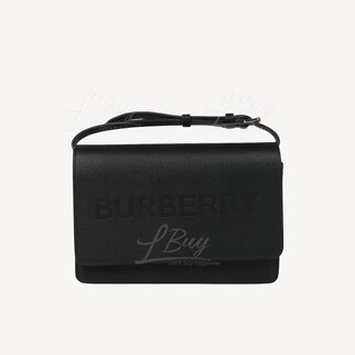 Burberry Hampshire Logo Leather Bag WOC Black 8061359