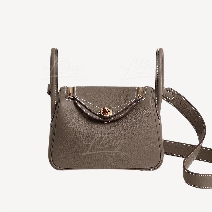 Hermes Lindy Mini II Bag 單肩手袋 大象灰 金扣