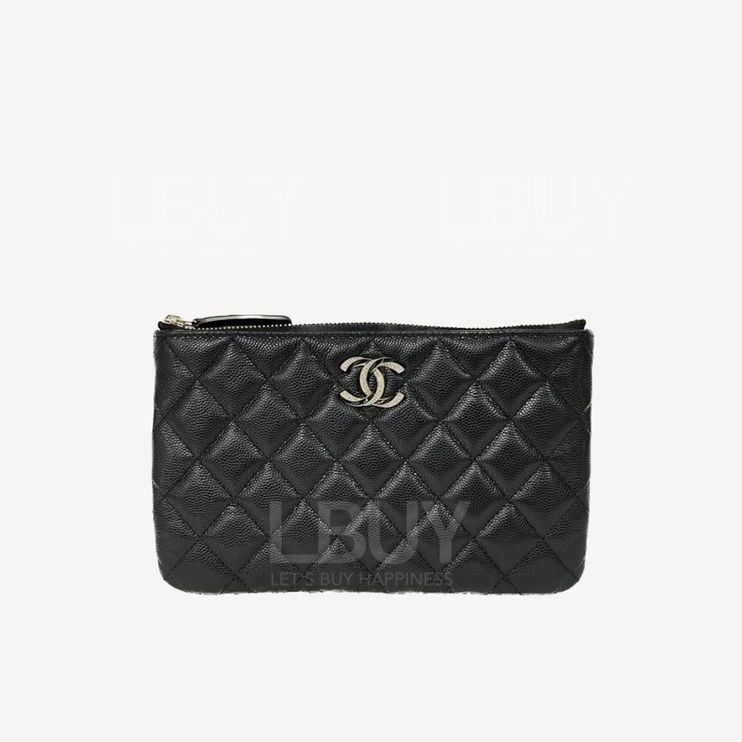 Chanel Gold Crystal Enamel CC Logo Pouch