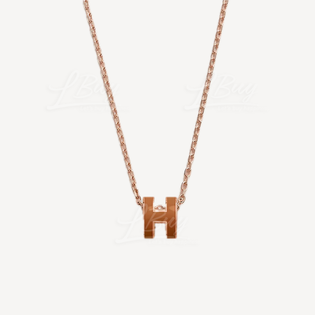 Hermes Mini Pop H Necklace 項鍊 新金色配玫瑰金色