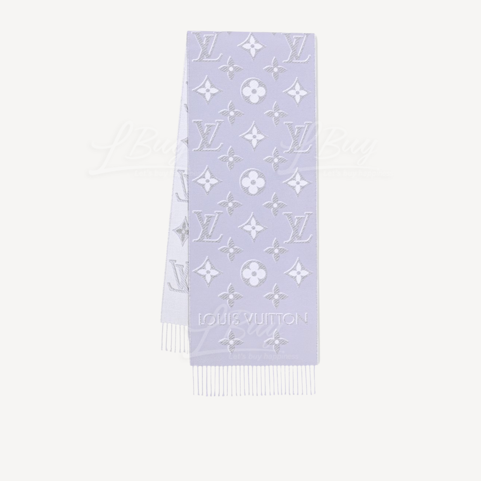 LV Essential 經典印花頸巾 圍巾 淺灰色 M78895