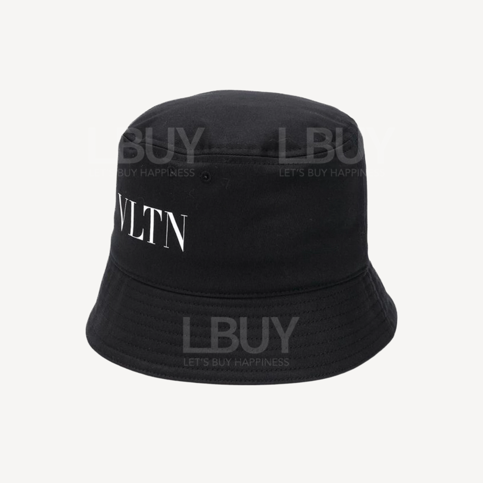 Valentino Garavani Logo 印花黑色渔夫帽