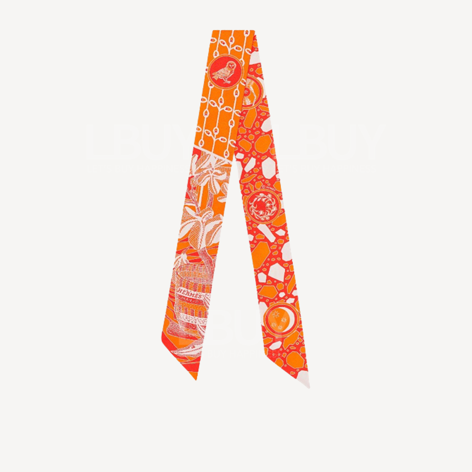 Hermes Twilly La Danse Des Amazones 森林图桉 橙色 珊瑚红 白色