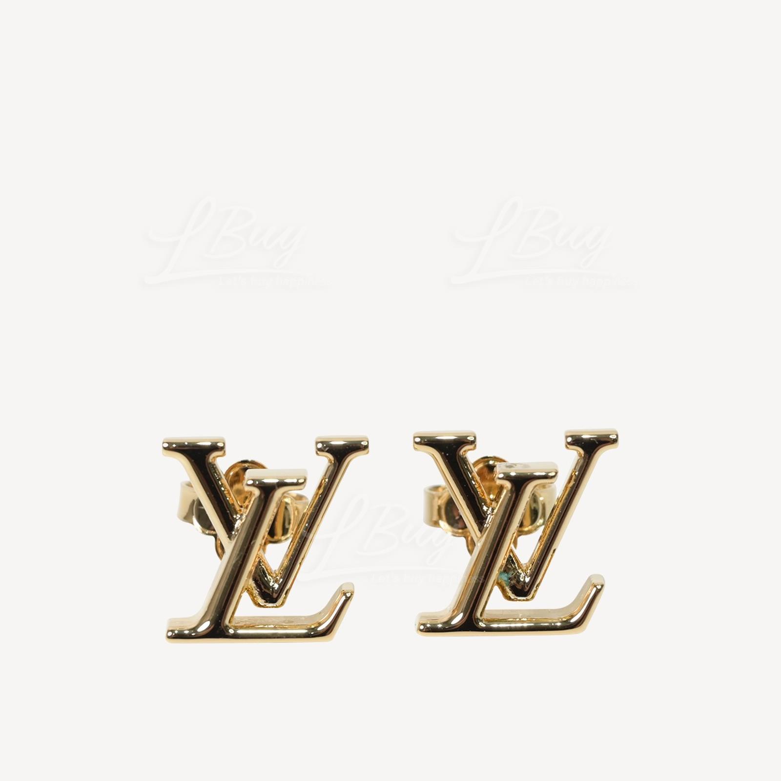 LV 金色 Iconic Logo耳環 M00743_M00610