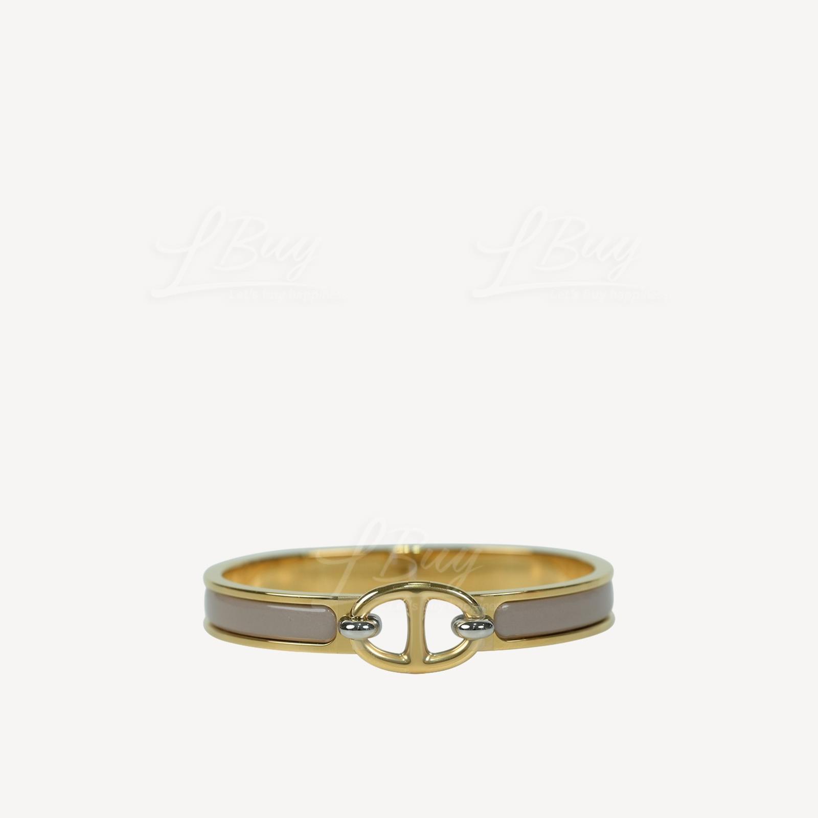 Hermes Mini Clic Chaine d'Ancre bracelet 豬鼻手鐲 奶茶灰配金色