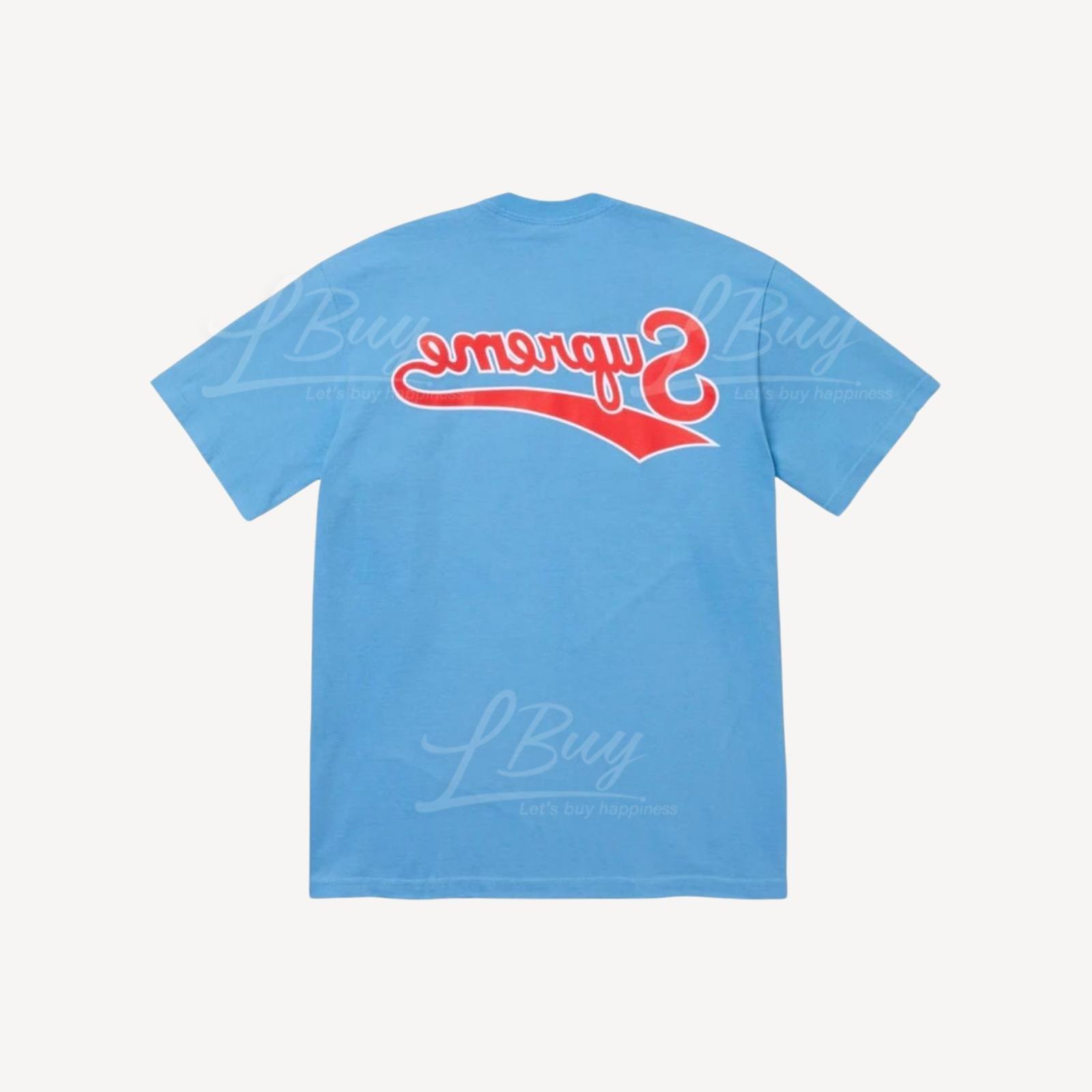 Supreme Backwards 淺藍色短袖T恤