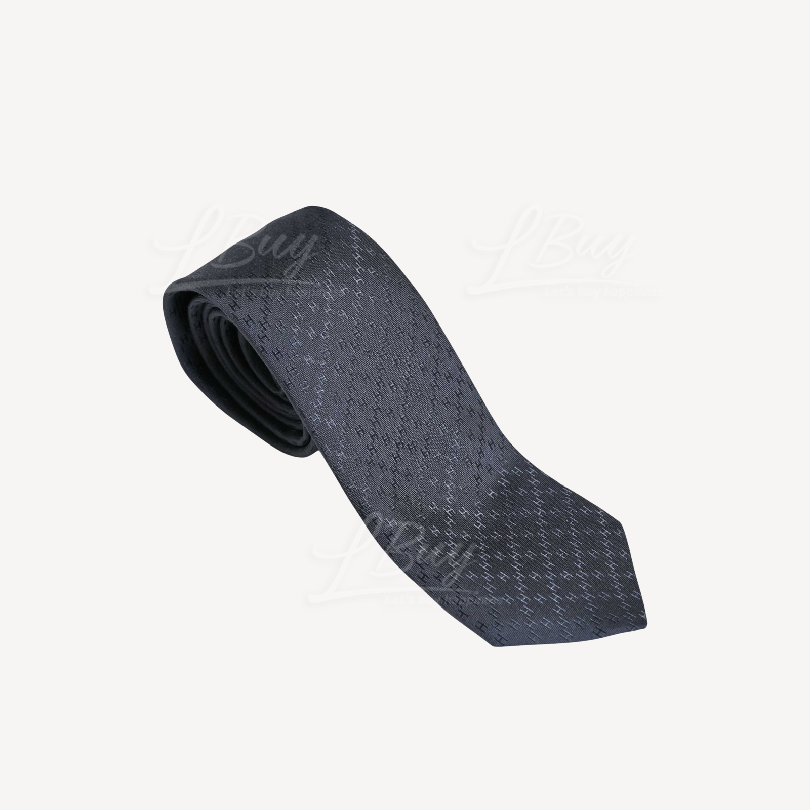 Hermes 7 Faconnee New H 新型H提花 瓷器深灰色領帶