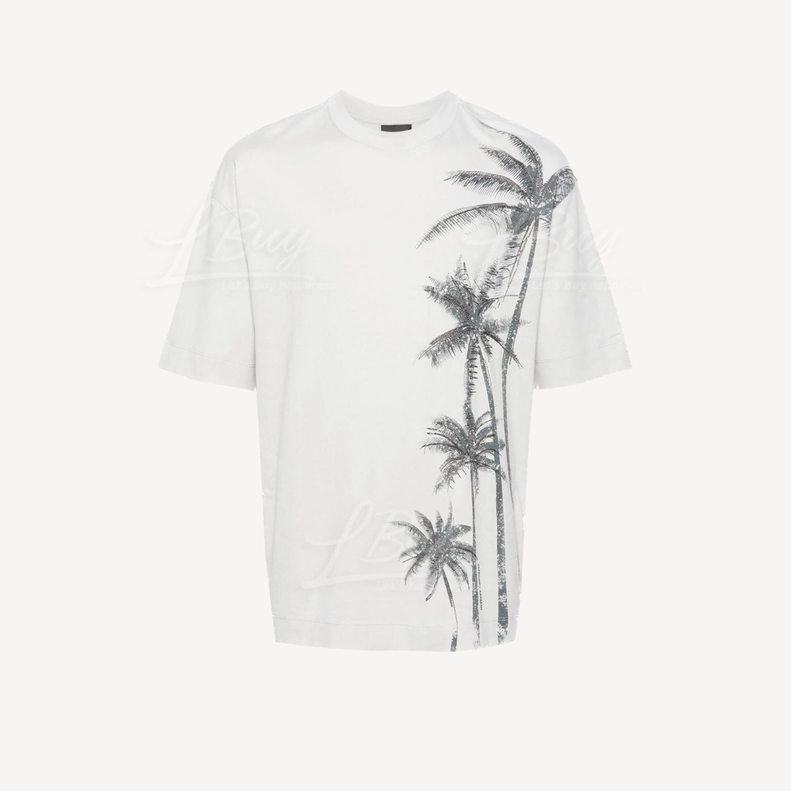Emporio Armani palm tree-print cotton T-shirt