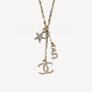 Chanel 金色CC Logo No.5 星星项链 AB8055