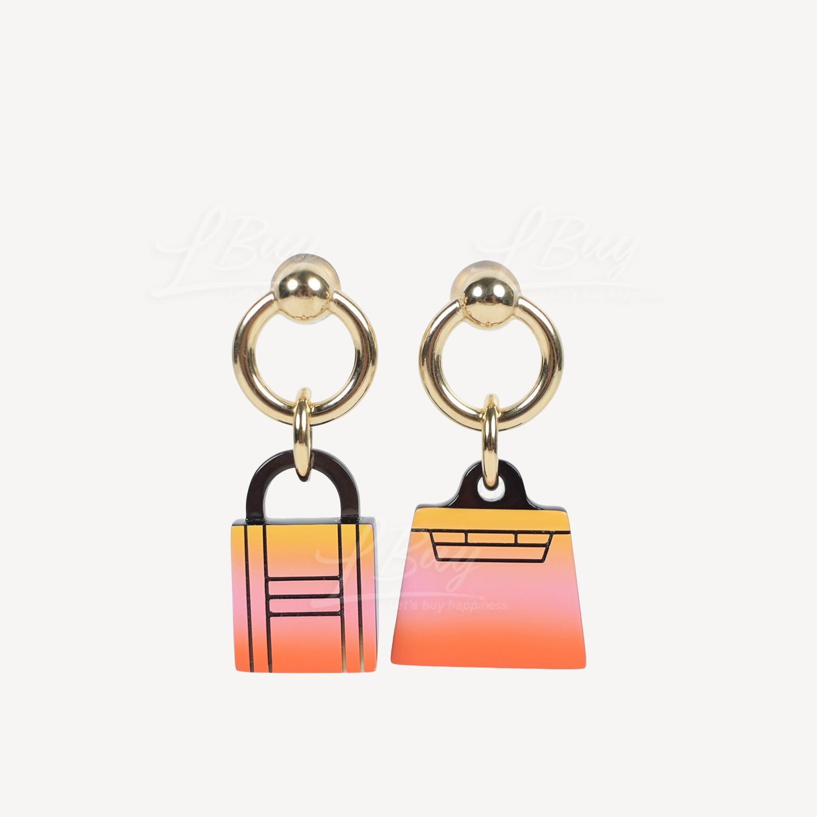 Hermes Fusion Amulette Maroquinier Earrings Acidulé Fusion