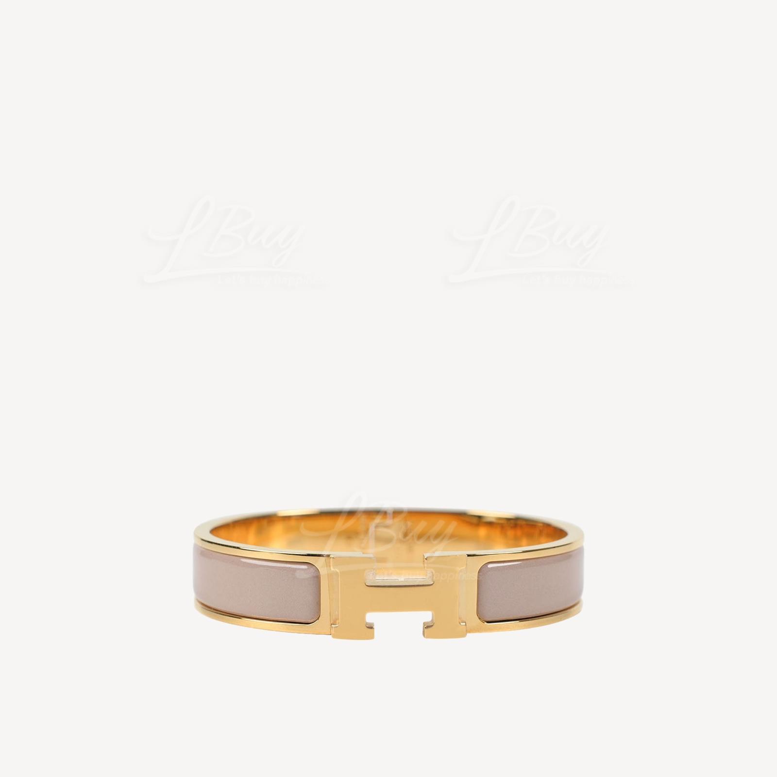 Hermes Clic H Bracelet 手镯 手鈪 奶茶灰配金色