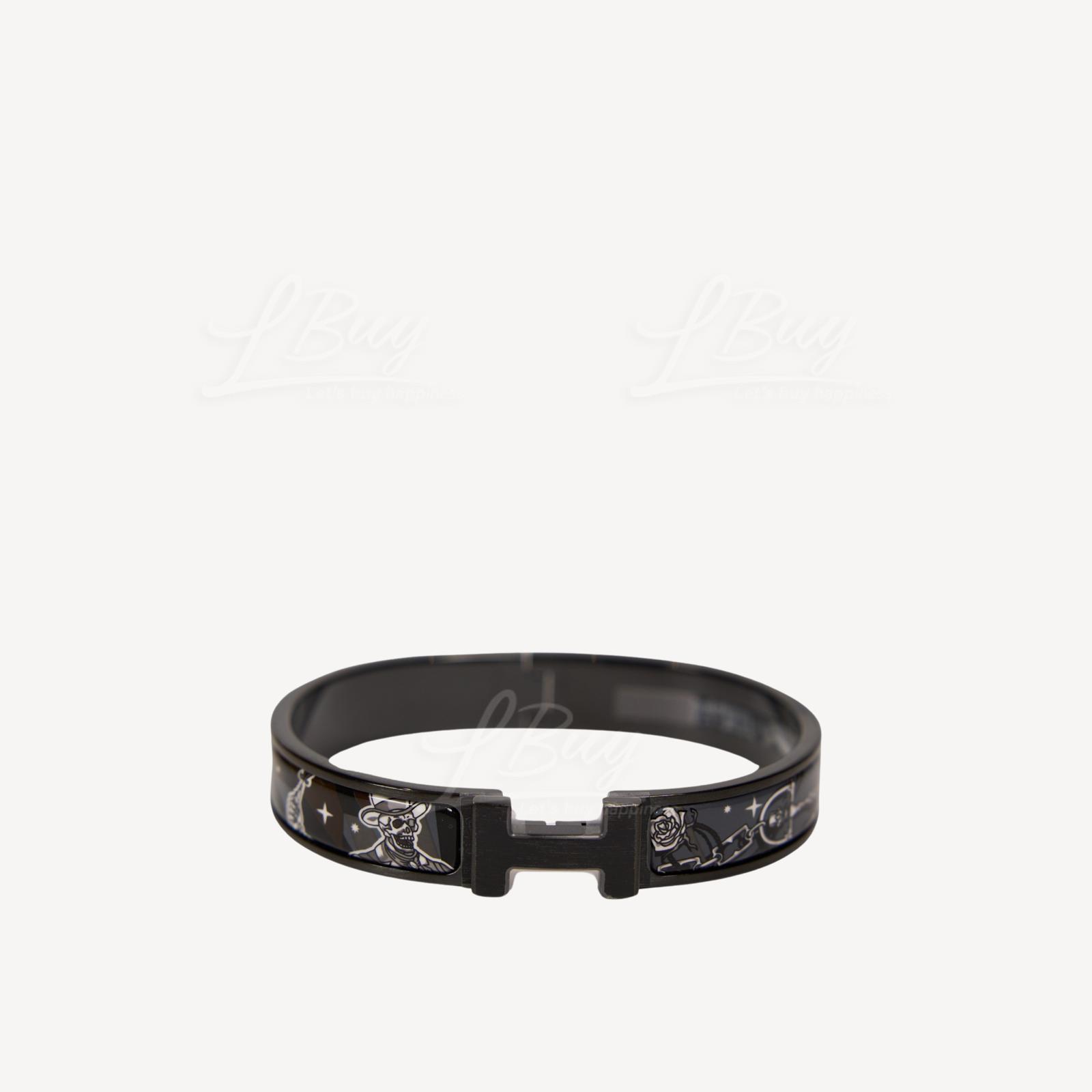 Hermes Clic HH C'est la Fete So Black Bracelet  手镯 手鈪 骷髅派对图纹印花配黑色
