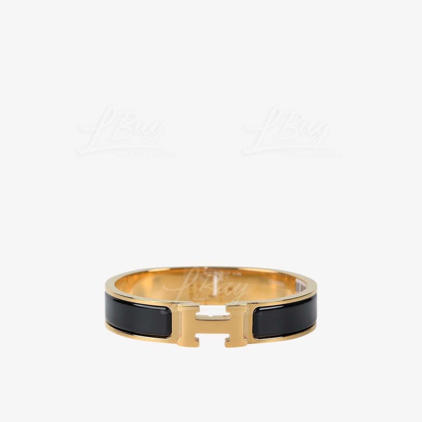 Hermes Clic H Bracelet 手镯 手鈪 黑色配金色