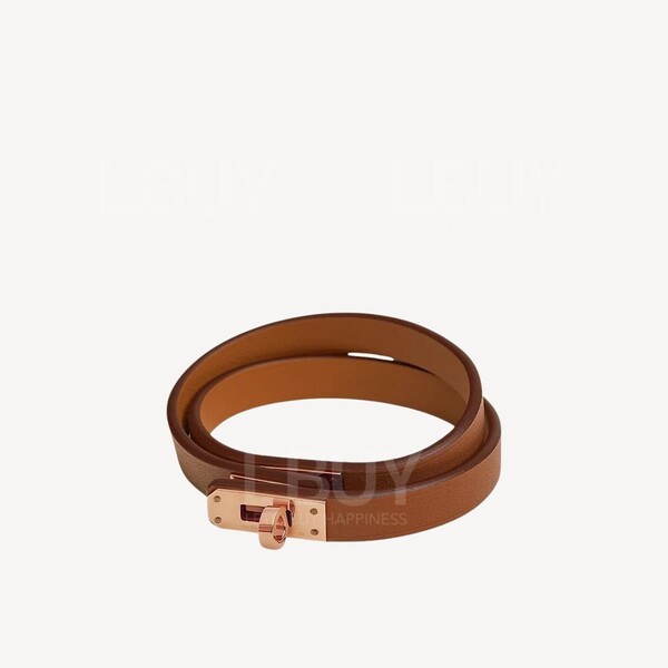 Hermès-Mini Kelly Double Tour bracelet Gold with Rose Gold