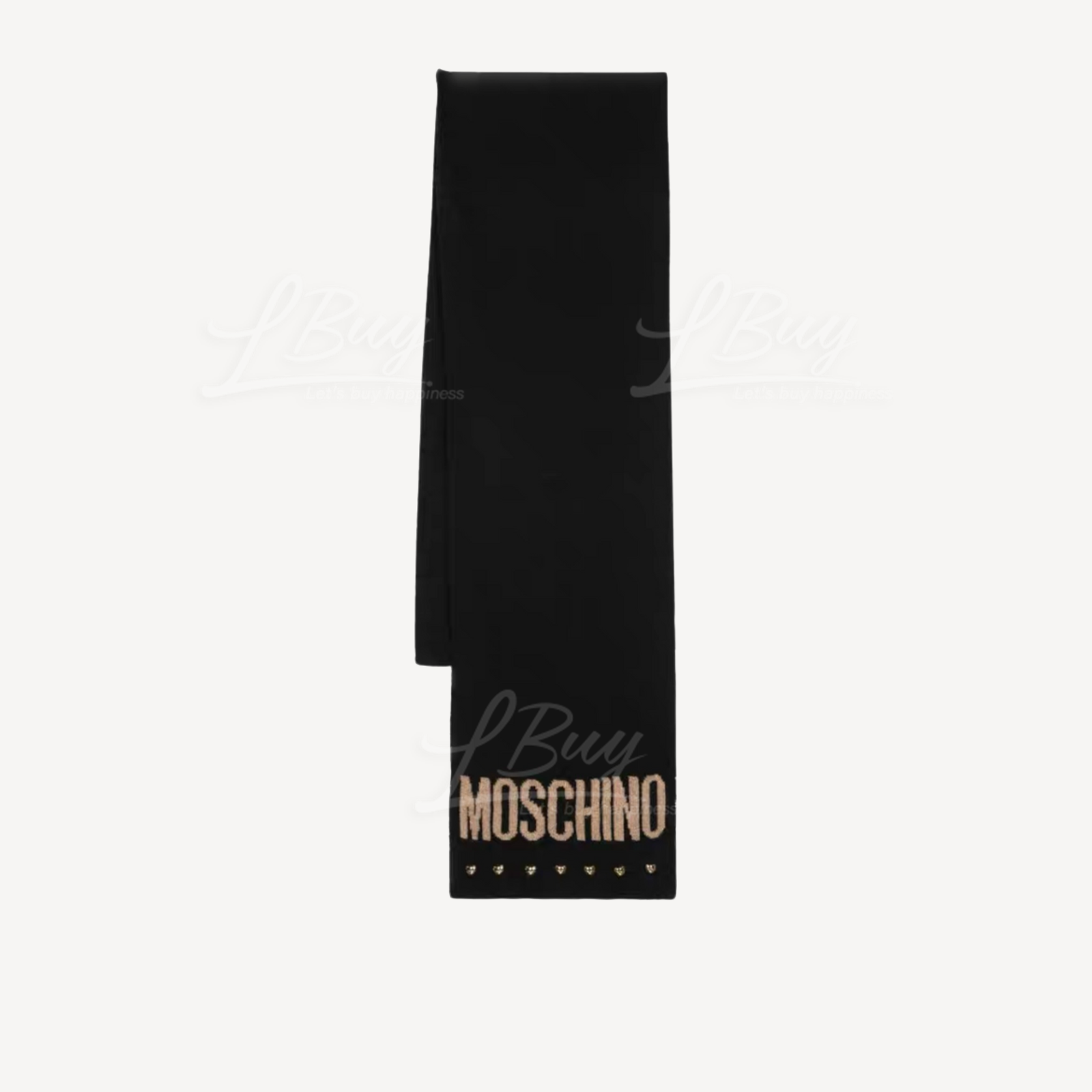 Moschino女士logo印花針織圍巾