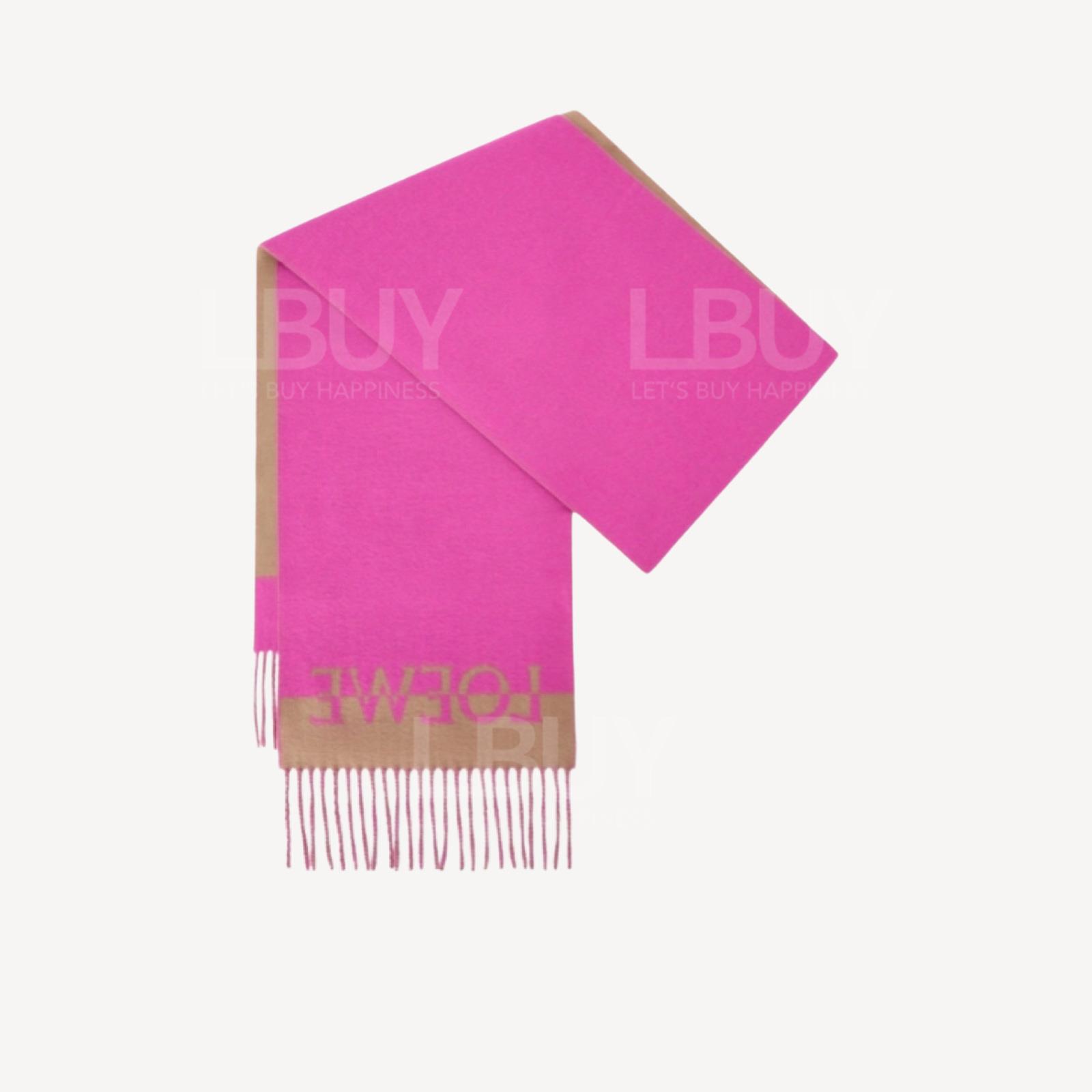  LOEWE Scarf (淡焦糖色 x 粉紅色)