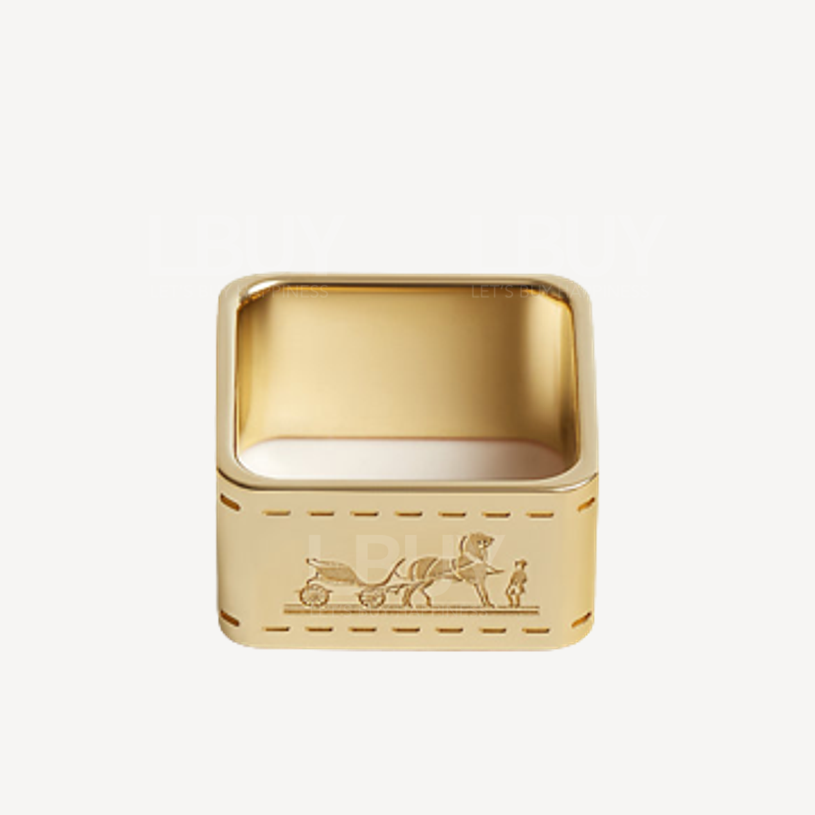 Hermes Bolduc Scarf 90 Ring Permabrass Gold